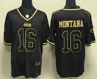 Men's San Francisco 49ers #16 Joe Montana Black Gold Stitched Jersey,We sell and wholesale Men's San Francisco 49ers #16 Joe Montana Black Gold Stitched Jersey on line form chian!